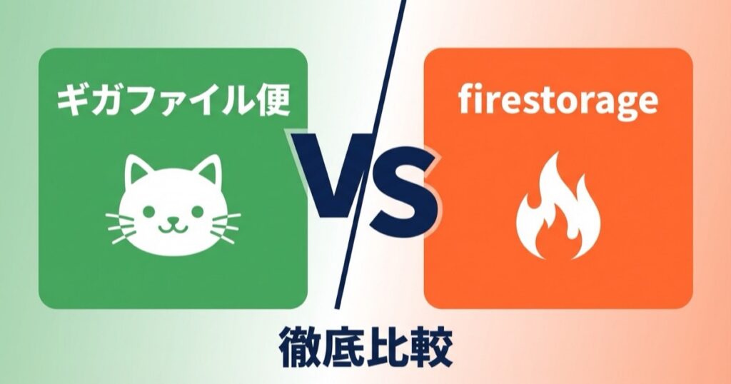 ギガファイル便とfirestorageの比較 — 容量・セキュリティ・料金の違い
