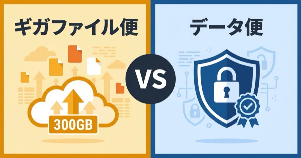 ギガファイル便とデータ便を徹底比較｜容量・セキュリティ・料金の違い