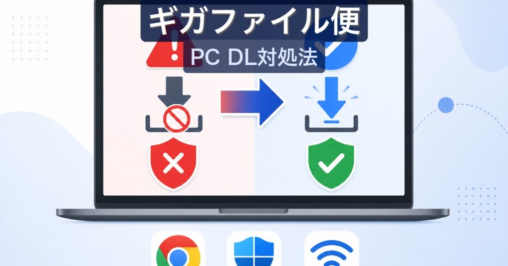 ギガファイル便がPCでダウンロードできない原因と対処法