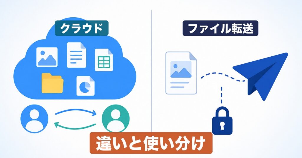 クラウドストレージとファイル転送の違い｜運営者が使い分けを解説