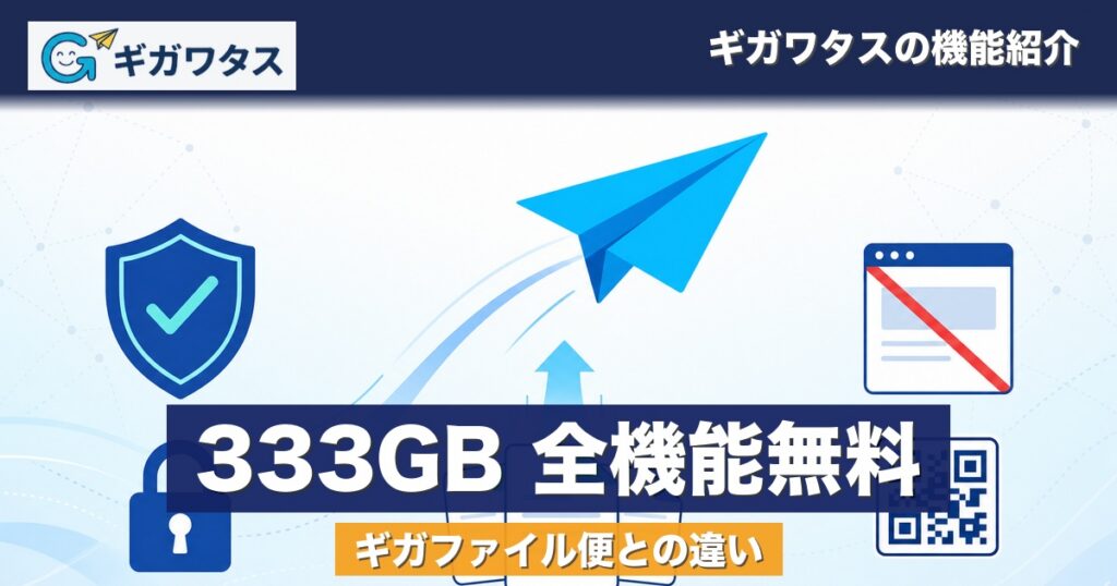 ギガワタスは無料で333GB送れるすごいサービス｜ギガファイル便との違いを運営者が解説