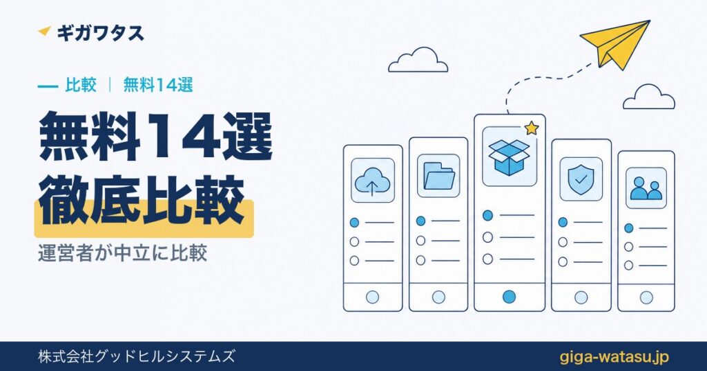 無料ファイル転送サービス14選｜運営者比較【2026年】