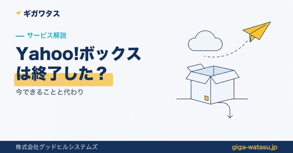 Yahoo!ボックスは終了したのか — 開いた箱から中身を取り出すイラスト