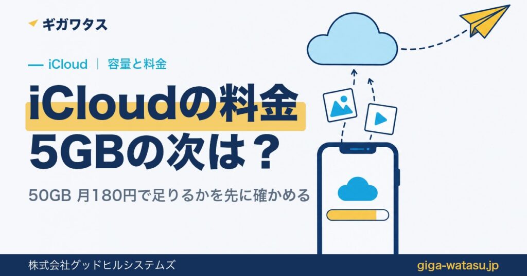 iCloudストレージの料金｜無料5GBで足りないときの選び方
